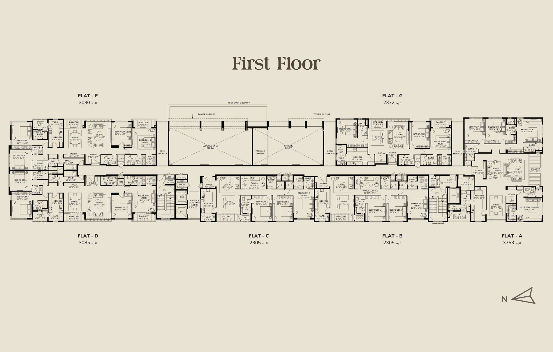 3 BHK Floor Plan